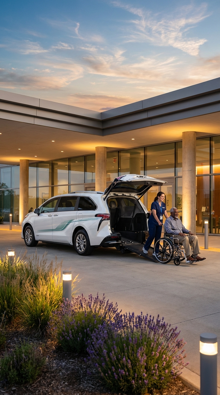 Medical transportation at a healthcare facility